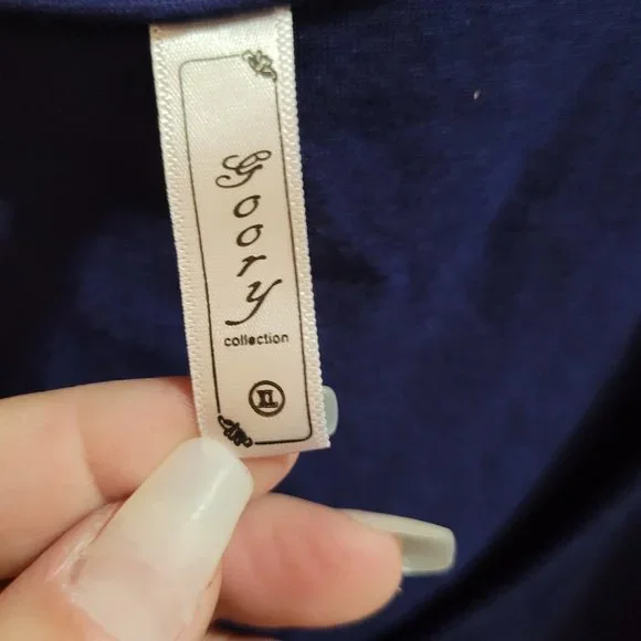 Goory blue split sleeves dress - Picture 9 of 10